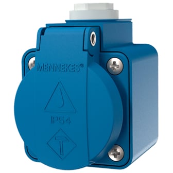 Freigestellte Abbildung einer AP Schuko-Steckdose von Mennekes