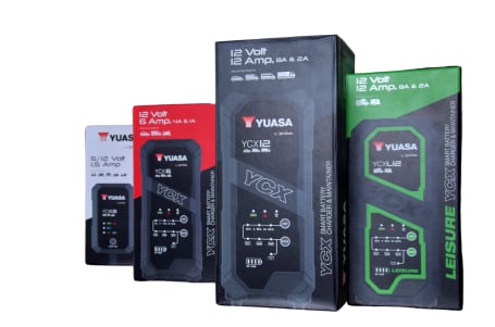 Yuasa Ladegeräte in verschiedenen Ausführungen
