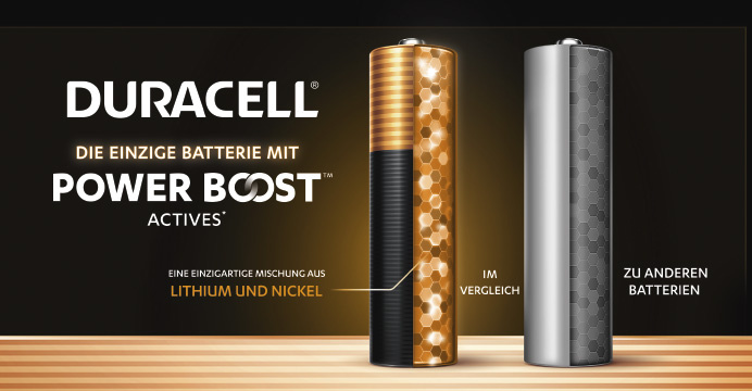 Die einzige Batterie mit Power Boost Actives