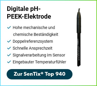 Digitale pH-PEEK-Elektrode SenTix® Top 940 mit Temperatursensor