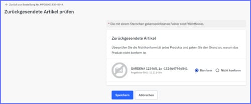 zurückgesendete Artikel prüfen