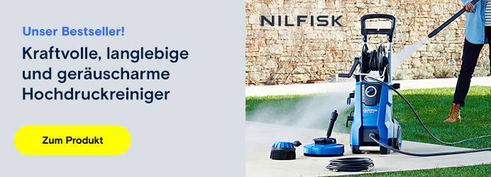 Nilfisk Hochdruckreiniger: Kraftvoll, langlebig und geräuscharm. Unser Bestseller. Zum Produkt.