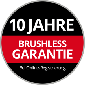 Einhell 10 Jahre BRUSHLESS Garantie Logo