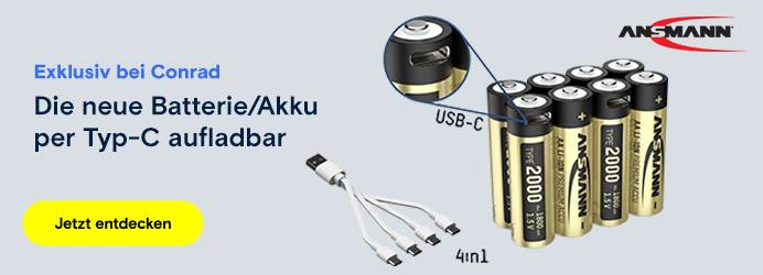 Die neue Batterie / Akku per Typ-C aufladbar