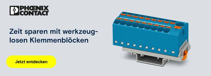 Phoenix Contact Zeit sparen mit werkzeuglosen Klemmblöcken