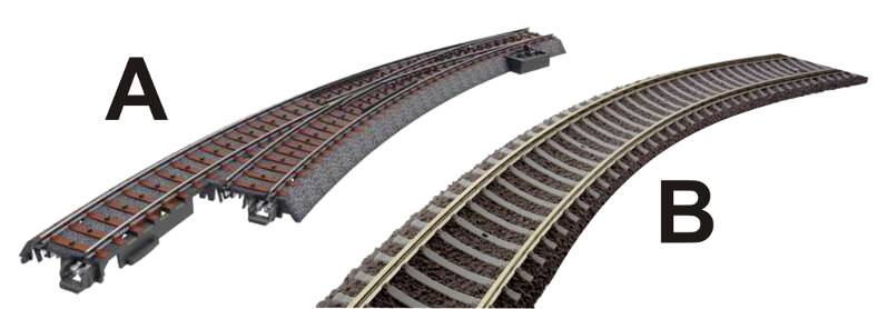 Gleise für den Betrieb mit Wechselstrom oder Gleichstrom