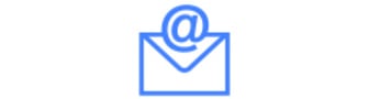Icon das eine Email darstellt in blau