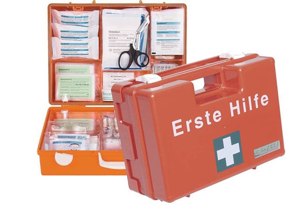 SÖHNGEN Erste-Hilfe-Koffer Werkstatt, Wandhalterung, orange, ASR A4.3/DIN  13157