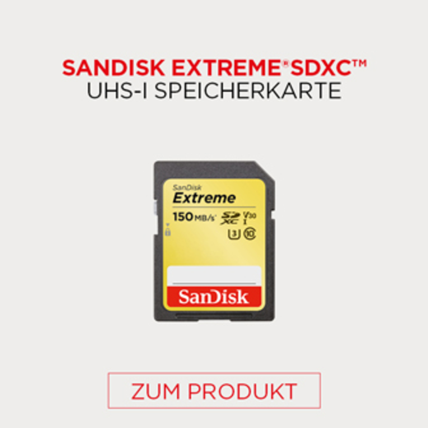 Sandisk Extreme SDXC UHS-I Speicherkarte