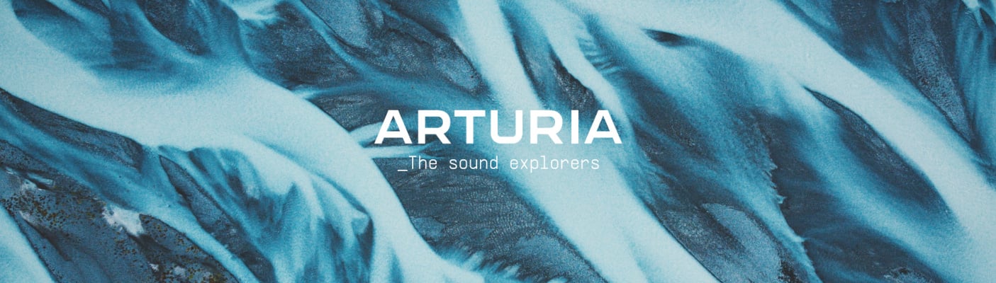 Logo der Firma Arturia – "The sound explorers"