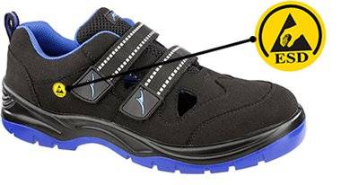Sicherheitsschuh mit ESD-Symbol
