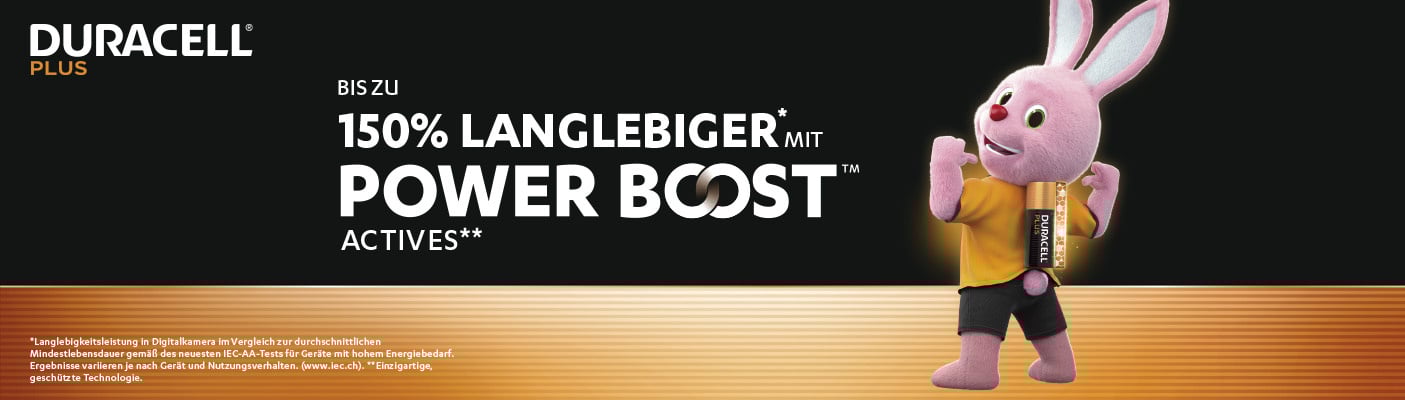 Duracell Plus - Bis zu 150% langlebiger Power Boost