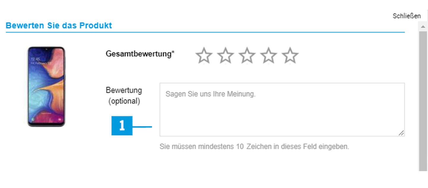 Produkte bewerten Schritt 3