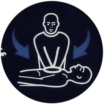 Schritt 3: Stromstoß durch Defi und anschließende Herzdruckmassage