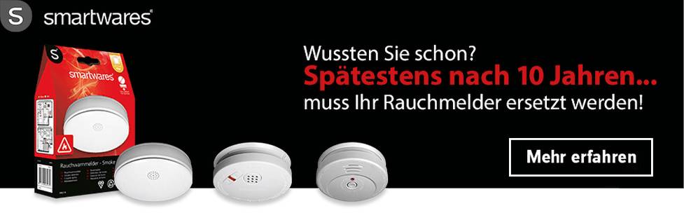 Spätestens nach 10 Jahren muss Ihr Rauchmelder ersetzt werden