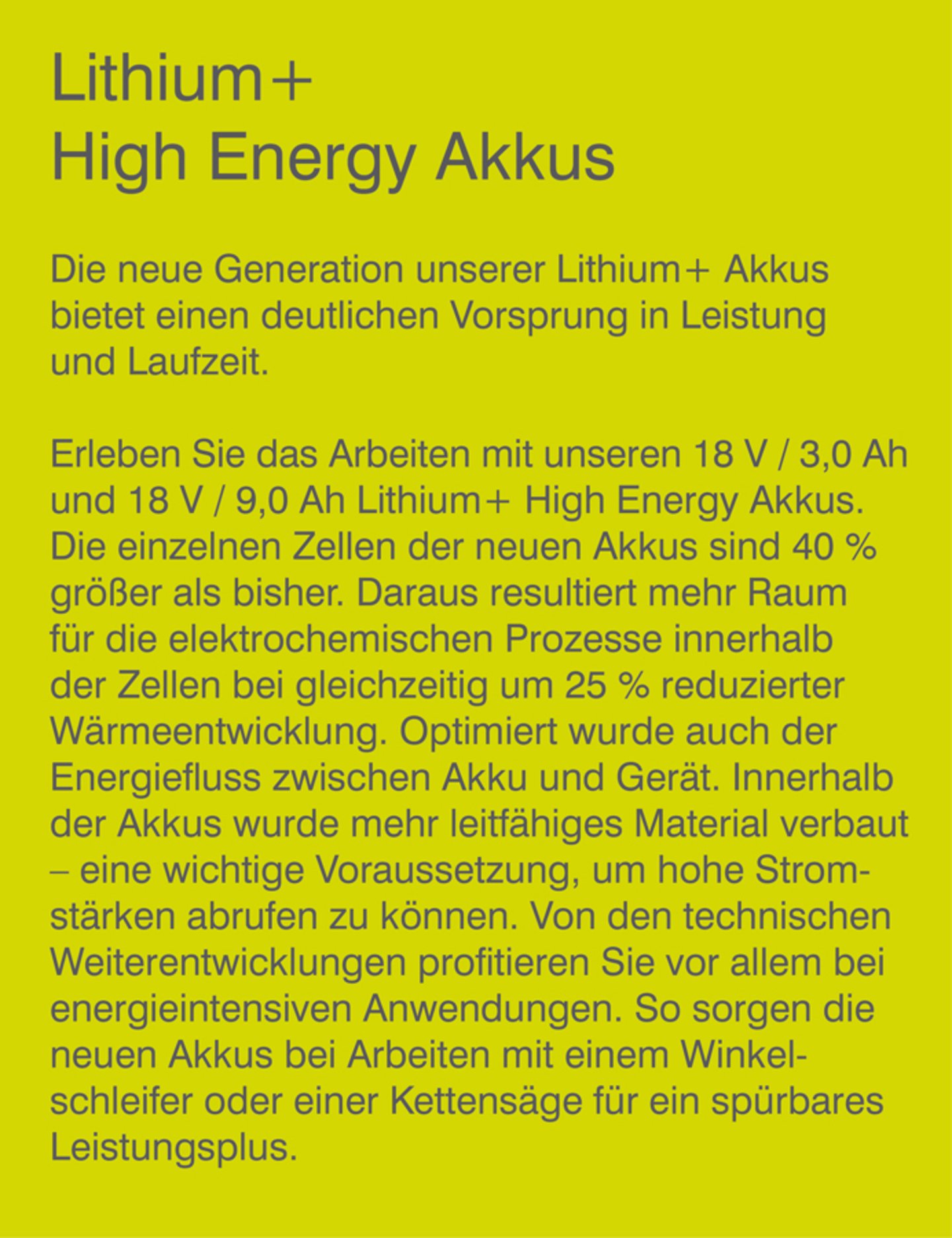 Lithium+ High Energy Akkus