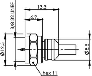 Das Foto zeigt eine schematische Darstellung eines F-Steckers