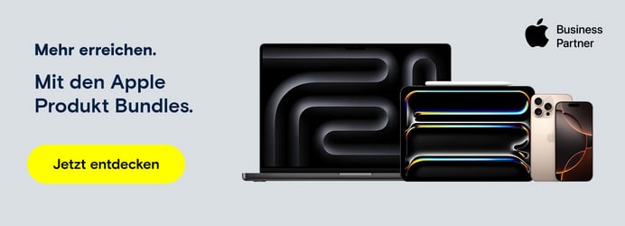 Produktbild Apple Bundles, enthält ein IPad, Macbook und iPhone.