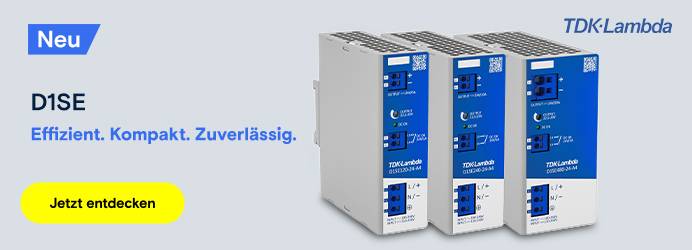 Drei TDK-Lambda D1SE Stromversorgungen.