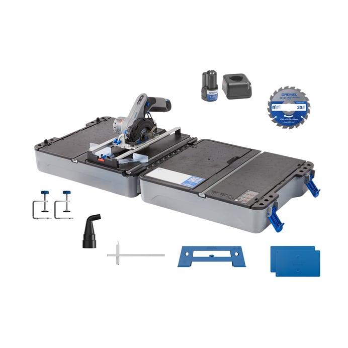 Ein bild des Dremel Mobile Sägestation CS12V-S1C Kreissäge + Sägetisch-Koffer