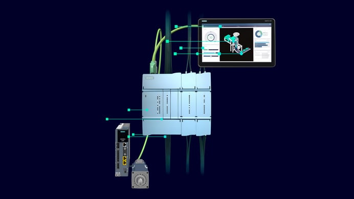 Motion-Control-System in dunkelblauen Hintergrund