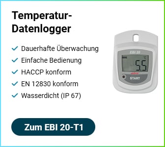Produktanzeige für Temperatur-Datenlogger von ebro.