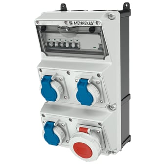 Freigestellte Abbildung einer Steckdosenkombinationen von Mennekes