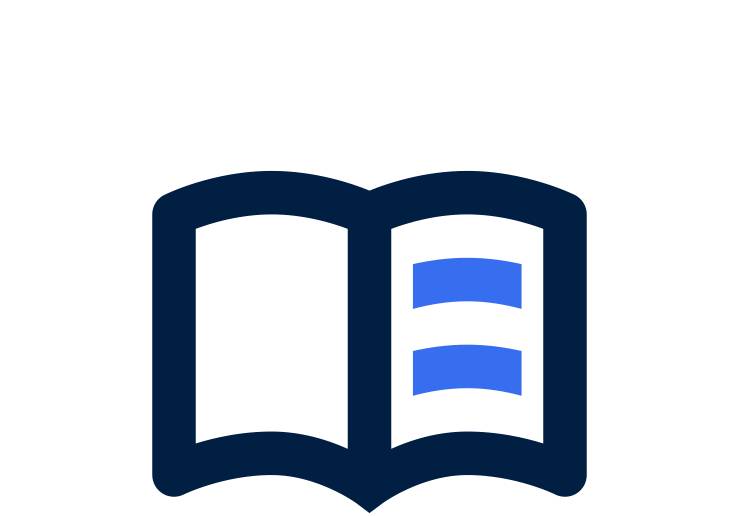 Icon eines aufgeklappten Katalogs