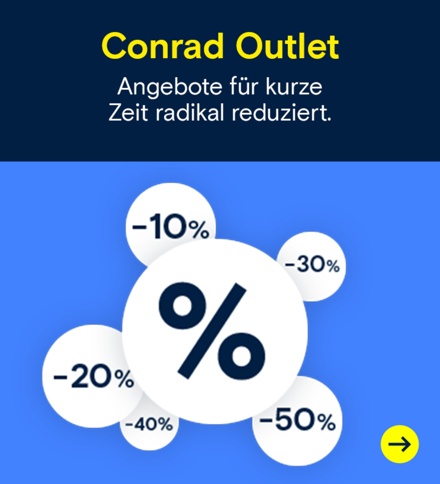 Conrad Outlet:  Angebote für kurze Zeit radikal reduziert.  →