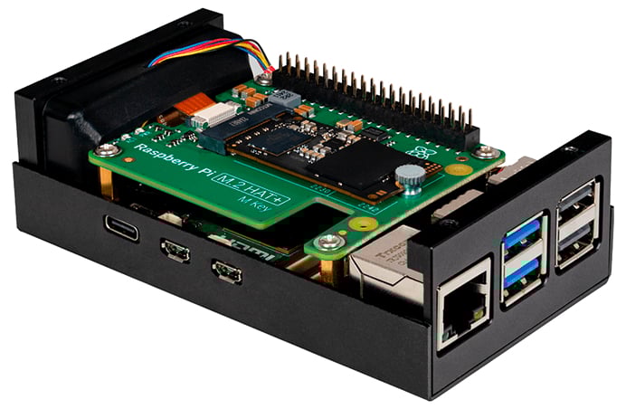 Produktabbildung Aluminiumgehäuse für Raspberry Pi® und M.2 Hat