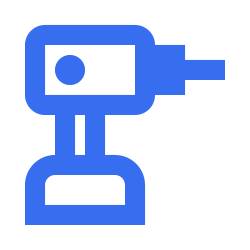 Blaues Icon von einer Bohrmaschine