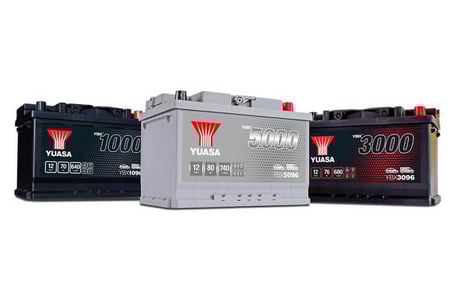 Yuasa Automotivebatterien in verschiedenen Ausführungen