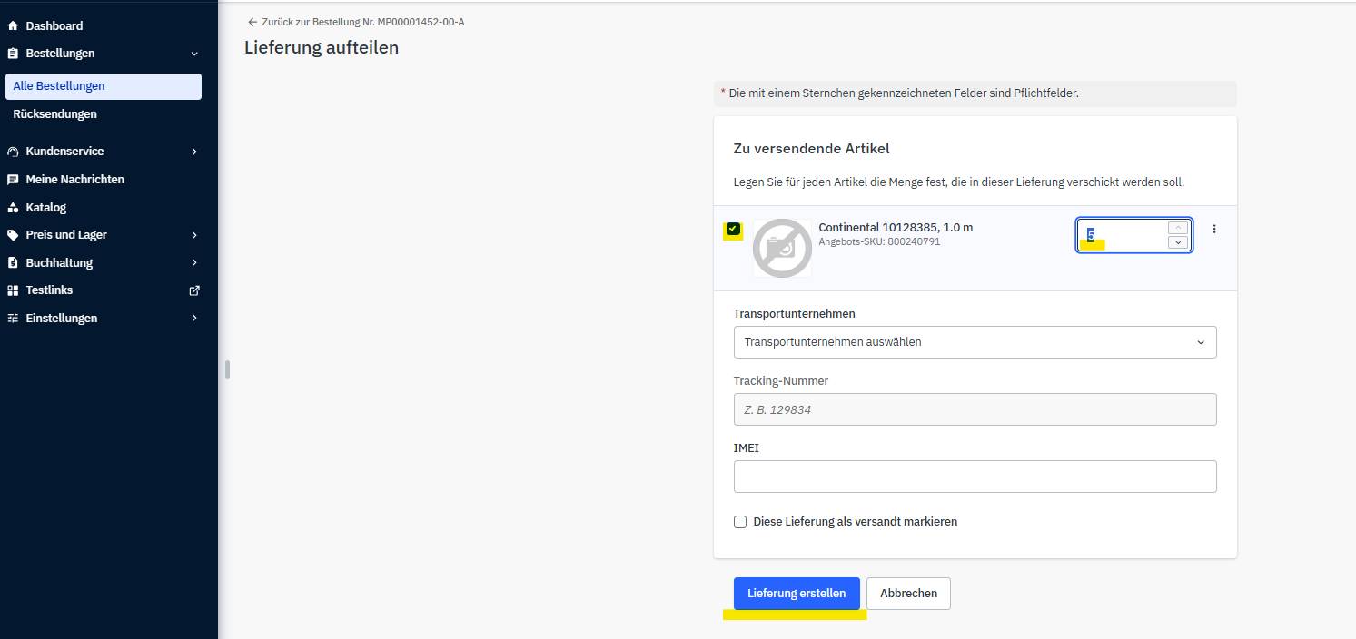 Schritt2_Lieferung aufteilen
