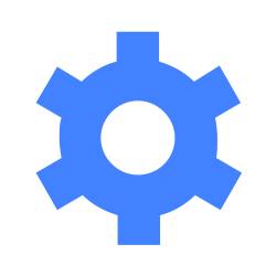 Blaues Icon eines Zahnrads