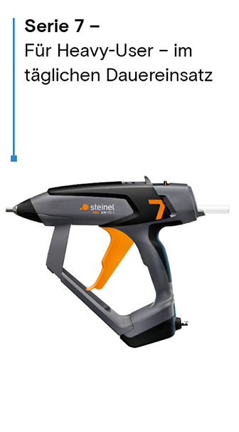 Steinel Heißklebepistole Serie 7 für Heavy-User im Dauereinsatz.
