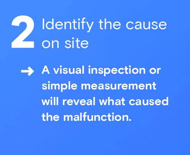 Identify the cause on site