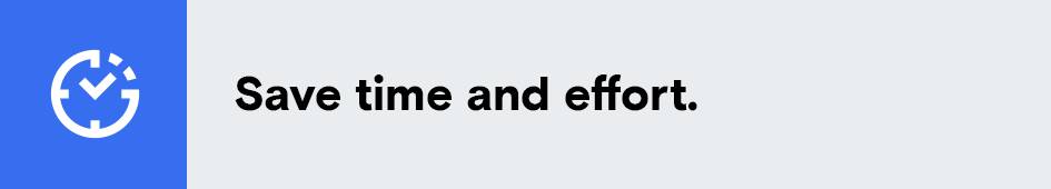 A symbol of a clock on a light blue square.