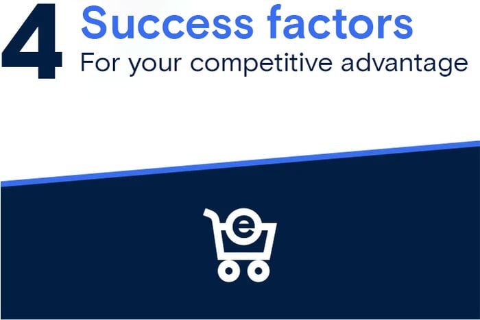 Success factor-ProcurePlus Symbol of a white shopping cart with '€ sign' in it.