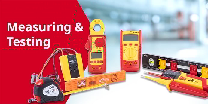 Wiha measuring and testing devices, folding rule, measuring devices and digital measuring device.