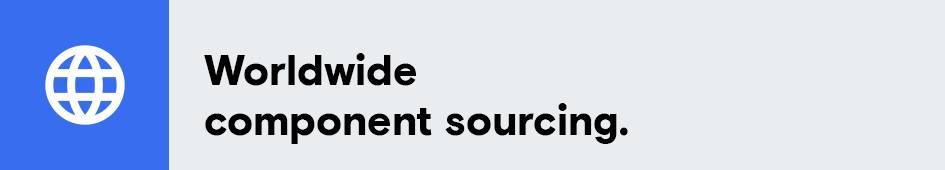 Symbol for global network, white globe with lines on a blue square.