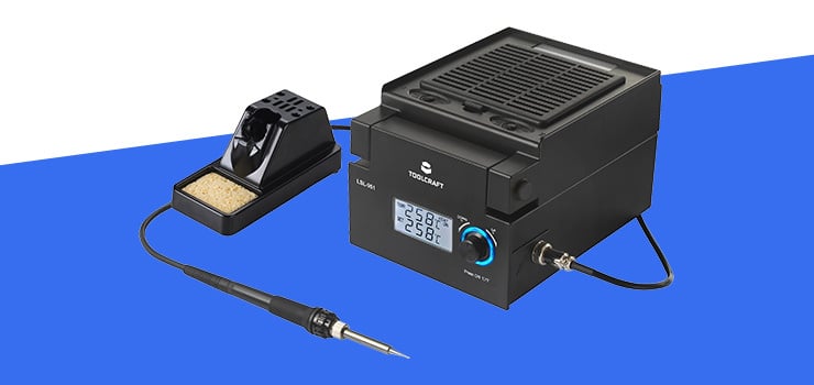 Image du produit TOOLCRAFT Station de soudage avec éclairage LED et aspiration des fumées