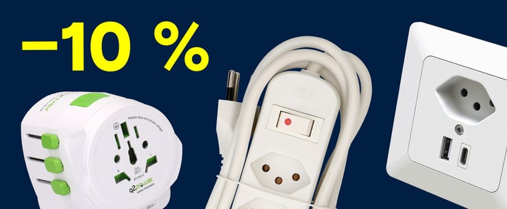 Bannière publicitaire avec 10 % de réduction sur les équipements électriques professionnels de Max Hauri