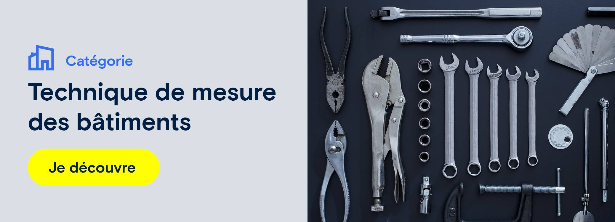 Sur l'image, on voit une publicité pour les outils et l'atelier. Redirection vers une page de catégorie de produits sur les outils et l'atelier.