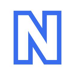 Icône bleue représentant la lettre N stylisée