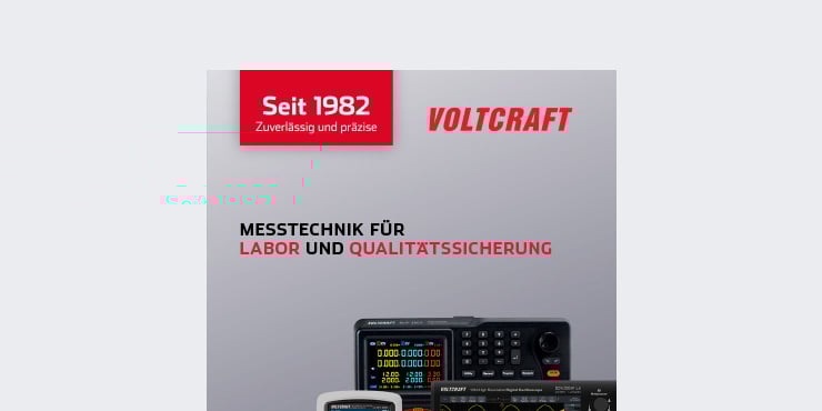 Couverture gris foncé avec produits découpés et inscription « Depuis 1982, fiable et précis »