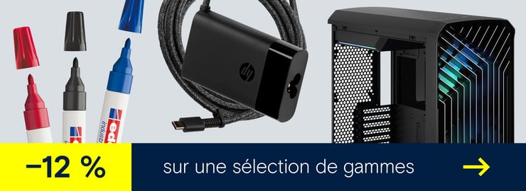 Vers les promotions remise sur les gammes Boîtiers PC, Blocs d'alimentation et Fournitures de bureau.