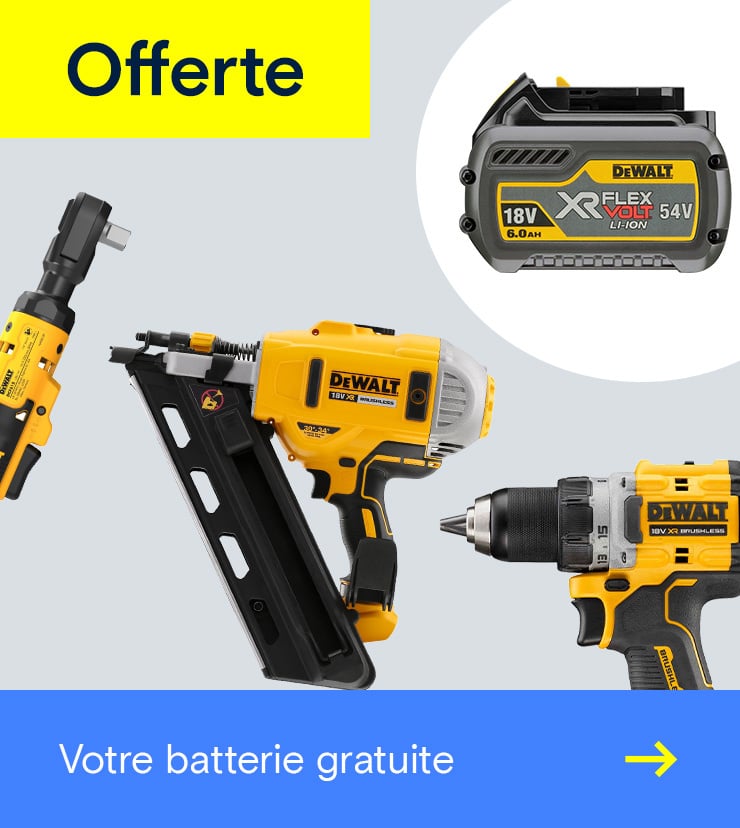 Dewalt – Obtenir une batterie 6 Ah gratuite →