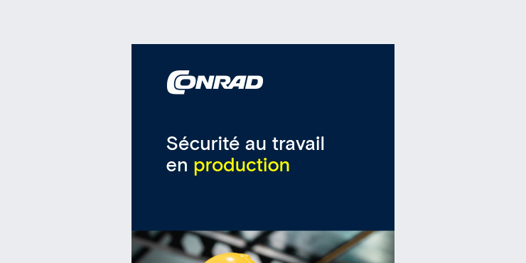 Page de titre du dépliant avec l'inscription Sécurité au travail en production