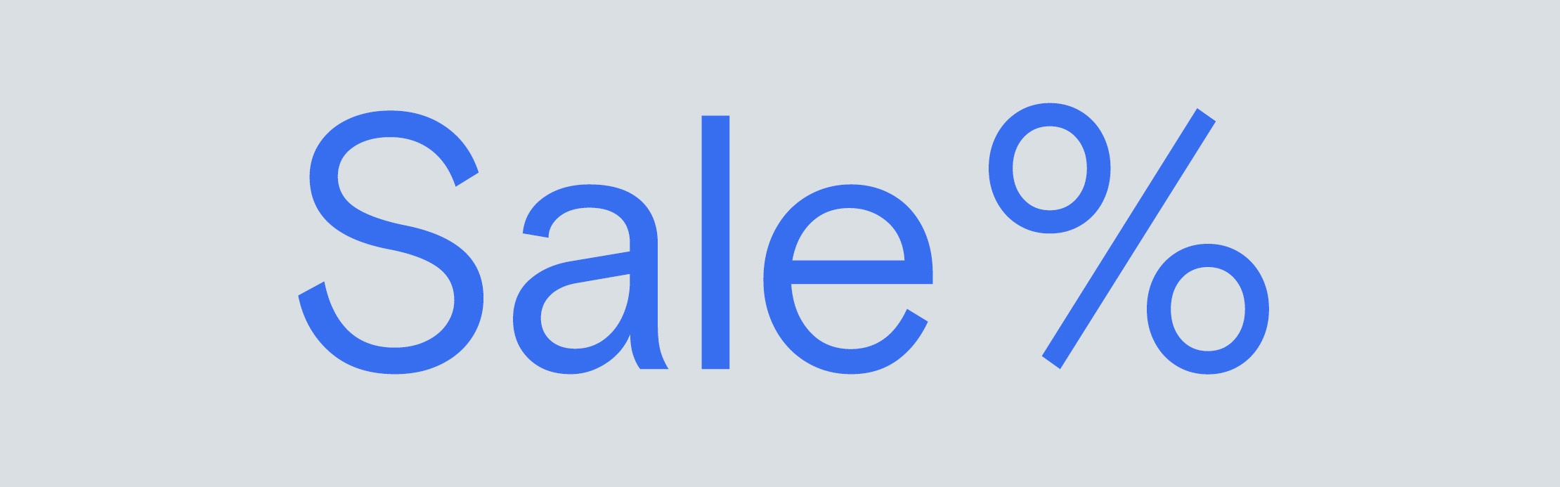Schriftzug ‚Sale %‘ als Symbol für Aktionen, Rabatte und reduzierte Angebote.
