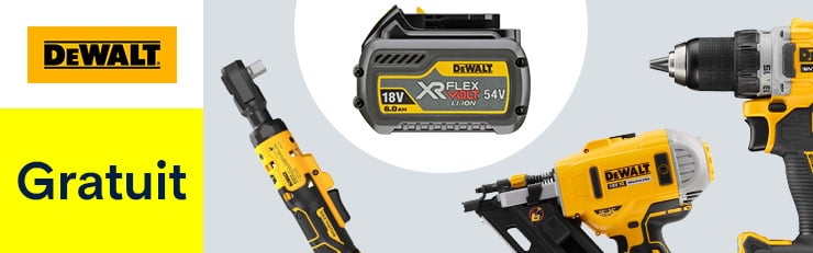 Dewalt – Obtenir une batterie 6 Ah gratuite →